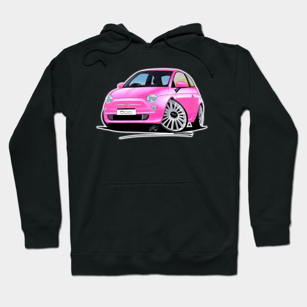 Fiat 500 Pink Hoodie by y30man5